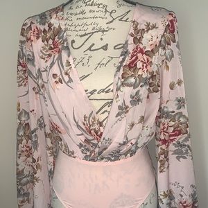 Long-sleeved Floral Bodysuit